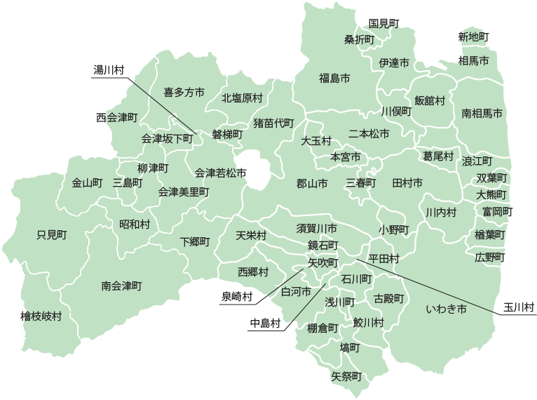 福島県の地図