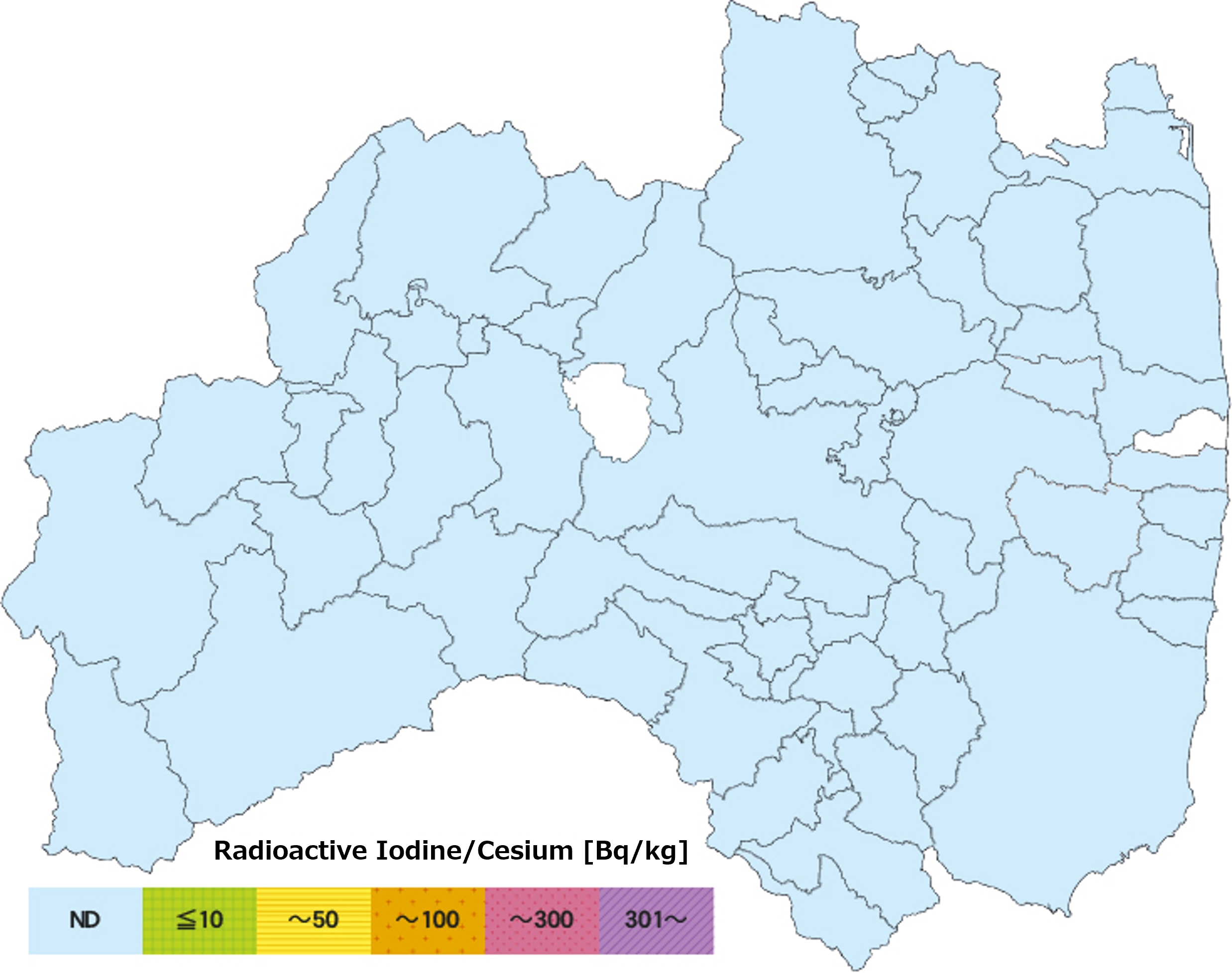 Current detection status of radioactive iodine and radioactive cesium