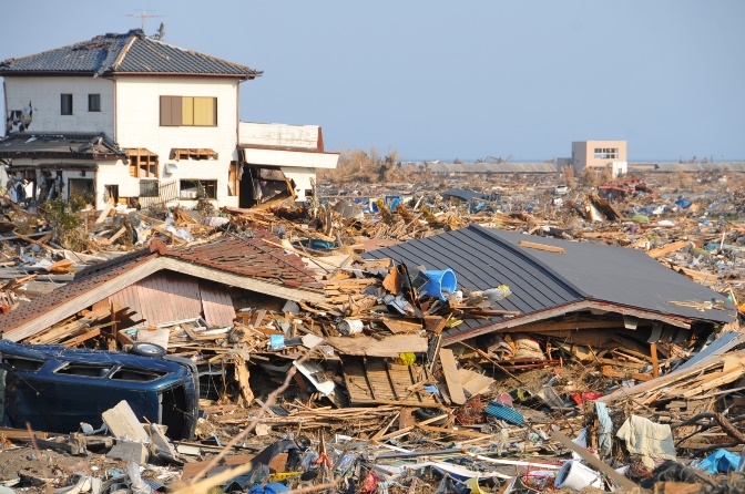 海啸害受：浪江町.