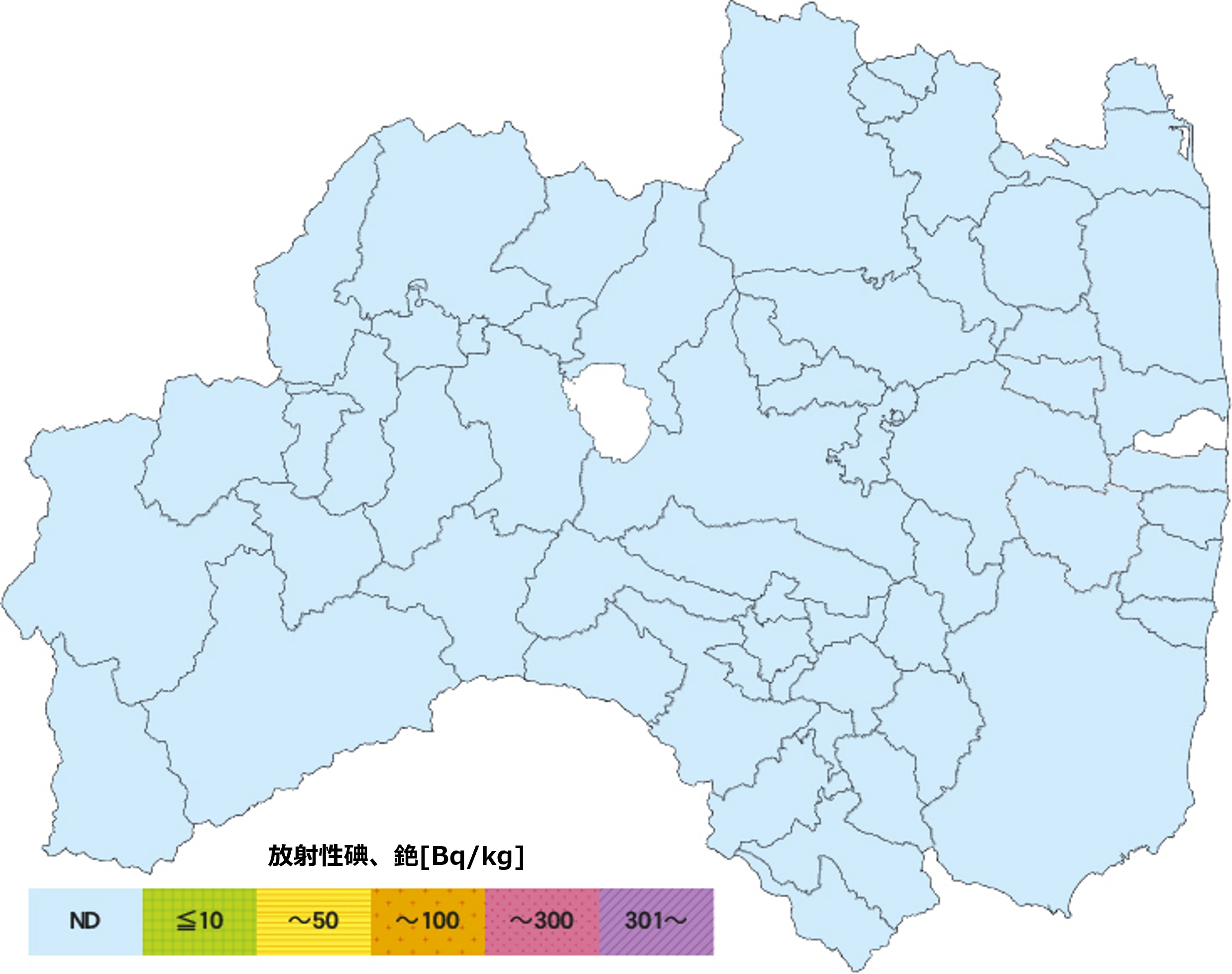 現在的放射性碘及放射性銫的檢測狀況