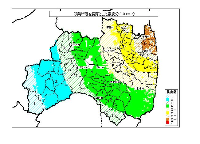 双葉断層地震動予測図