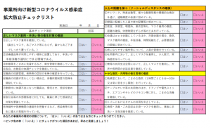 事業所向けチェックリスト