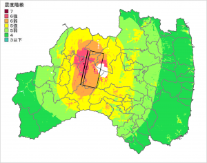 会津若松市の震度分布