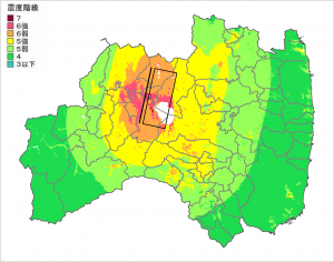 磐梯町の震度分布
