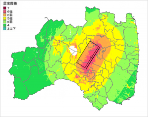 郡山市の震度分布