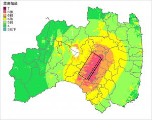 須賀川市の震度分布