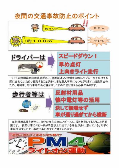 ＰＭ４ライトオン運動チラシ裏