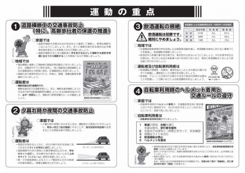 年末年始の交通事故防止県民総ぐるみ運動実施要綱普及版　裏面