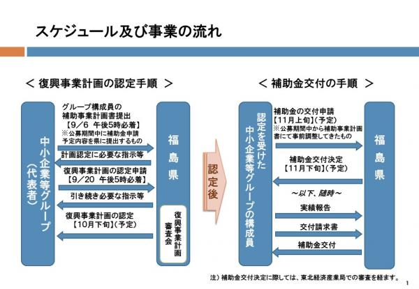 スケジュール及び事業の流れ