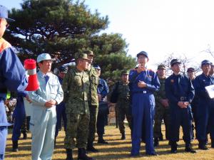 福島県国民保護共同実動訓練の写真