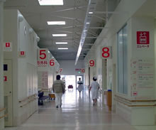 遠くからでもわかりやすい病院内表示