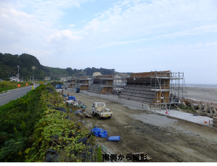 防災緑地の先行工事施工中写真