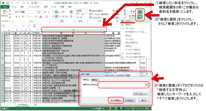 検索方法